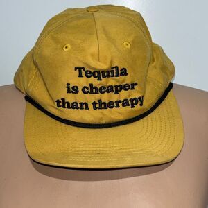 Richardson Men's Yellow Tequila Is Cheaper Than Therapy Graphic Snapback Cap